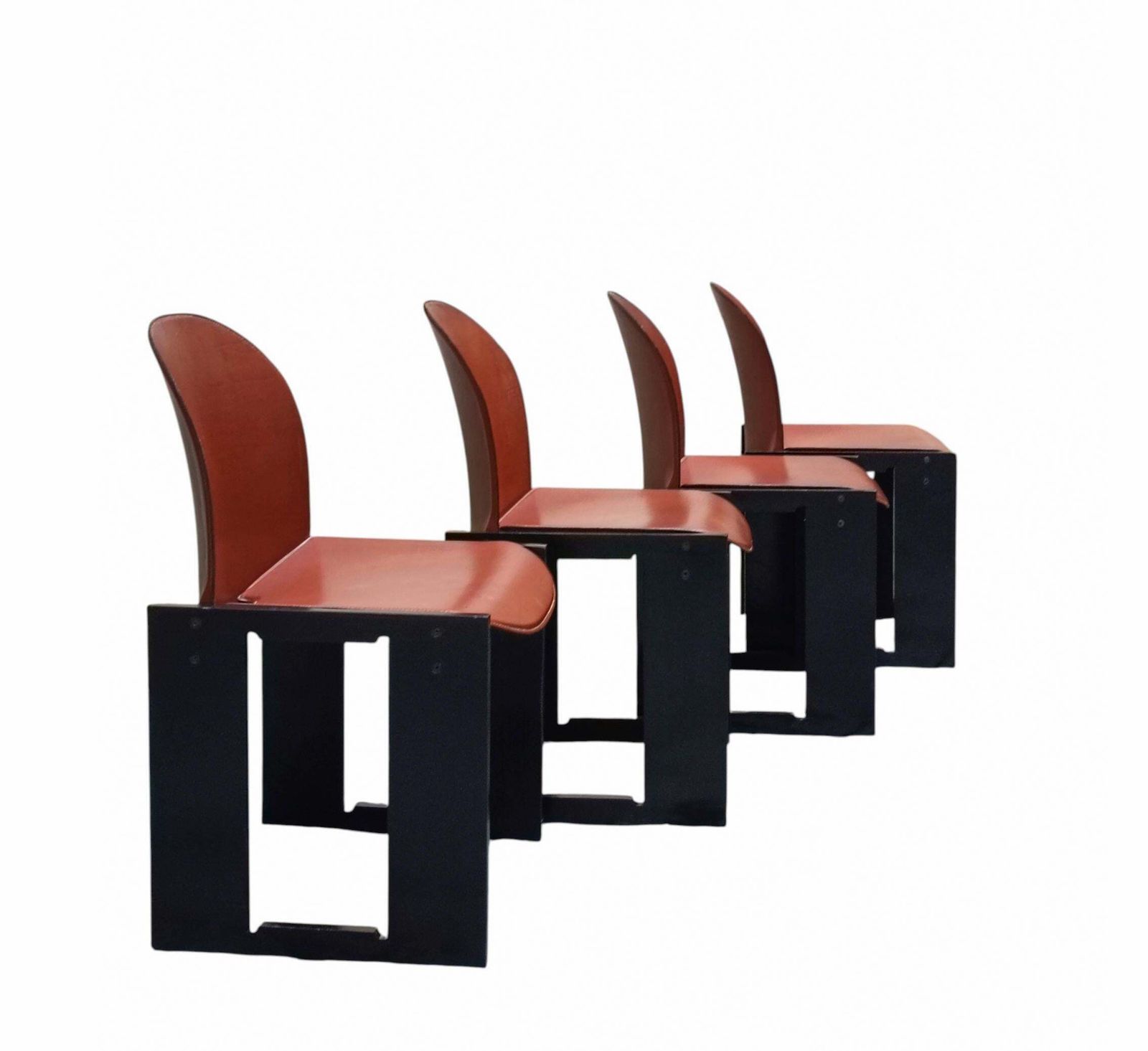 Afra & Tobia Scarpa For B&B Italia Set Of 4 "Dialogo" Chairs, Italy 1970s photo furniture