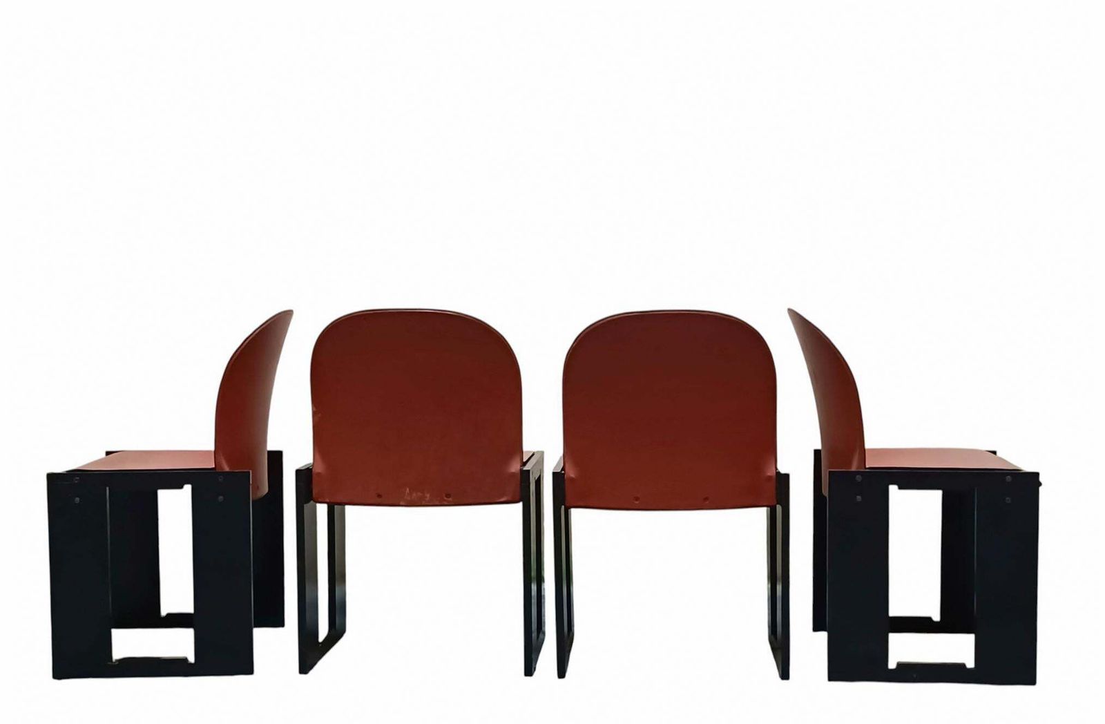 Afra & Tobia Scarpa For B&B Italia Set Of 4 "Dialogo" Chairs, Italy 1970s photo vinterior