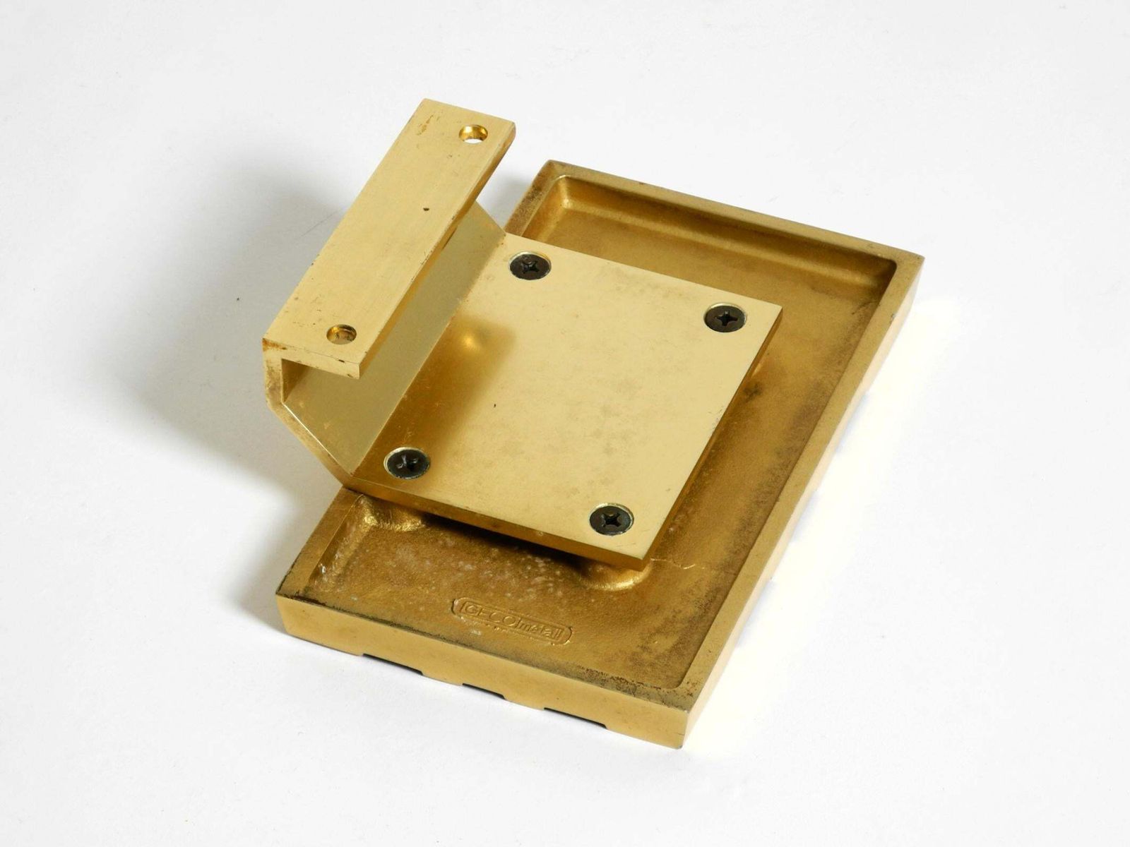 photo furniture 1960s Space Age Abstract Design Door Handle Made Of Brass Plated Cast Aluminum