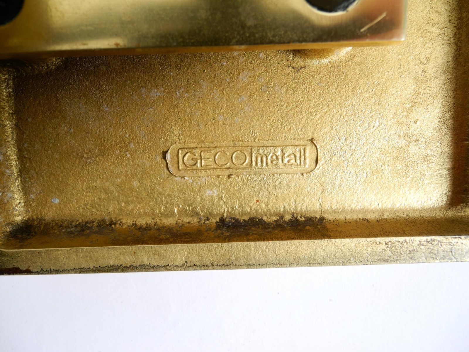 655.0 1960s Space Age Abstract Design Door Handle Made Of Brass Plated Cast Aluminum photo