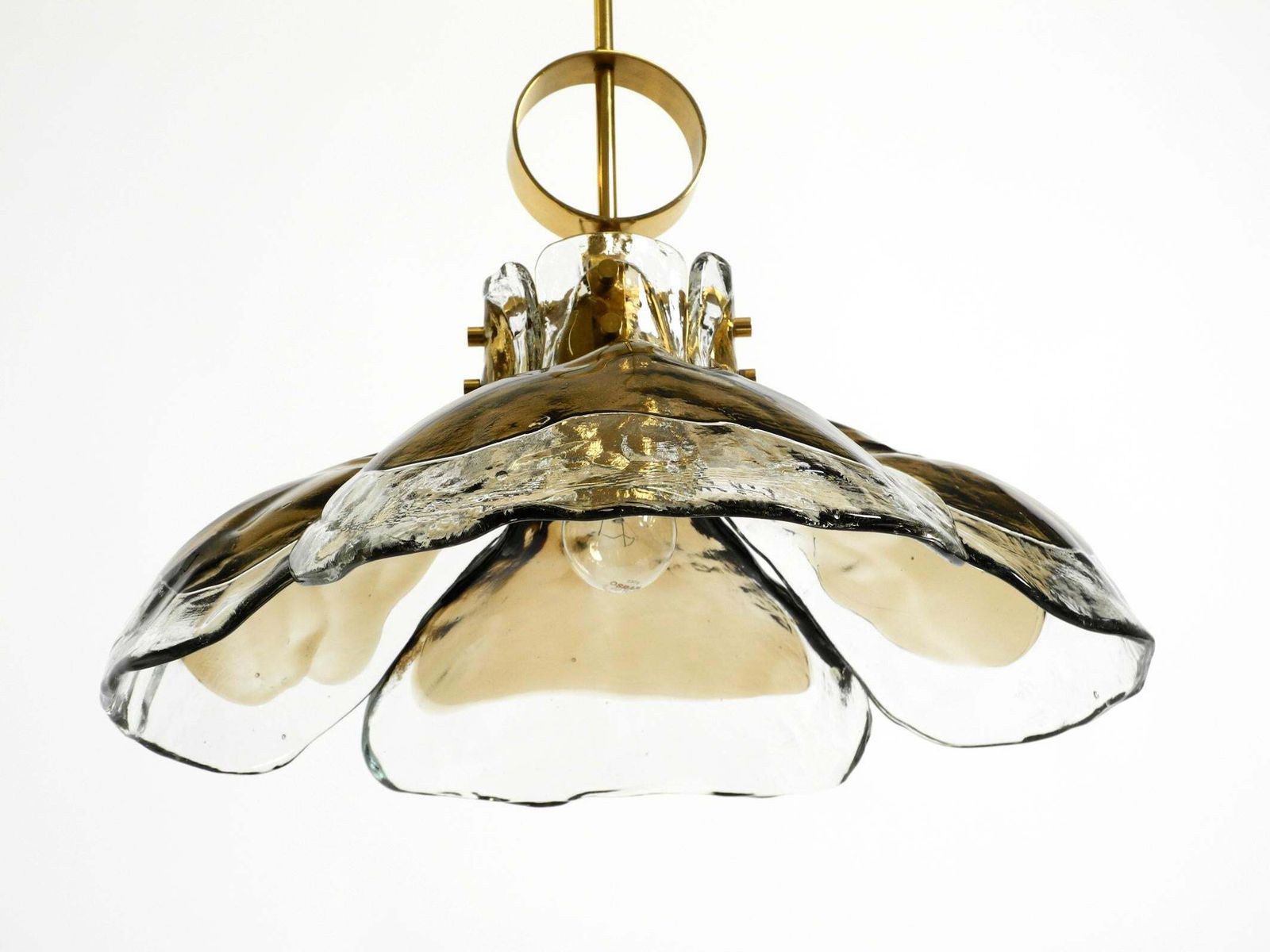 Beautiful 1960s J.T. Kalmar Franken Heavy Murano Glass Floral Ceiling Lamp photo vinterior
