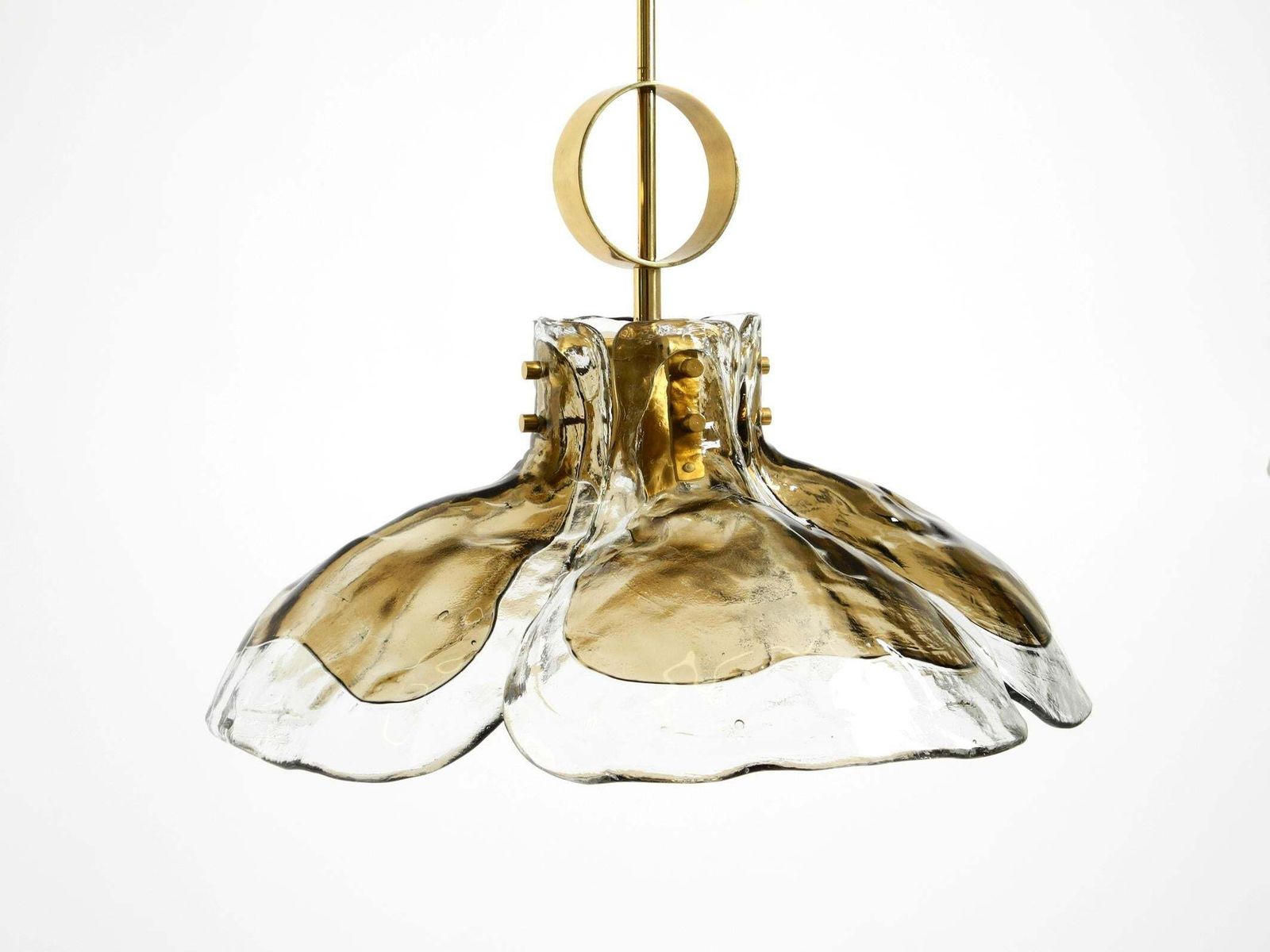 photo for sale Beautiful 1960s J.T. Kalmar Franken Heavy Murano Glass Floral Ceiling Lamp