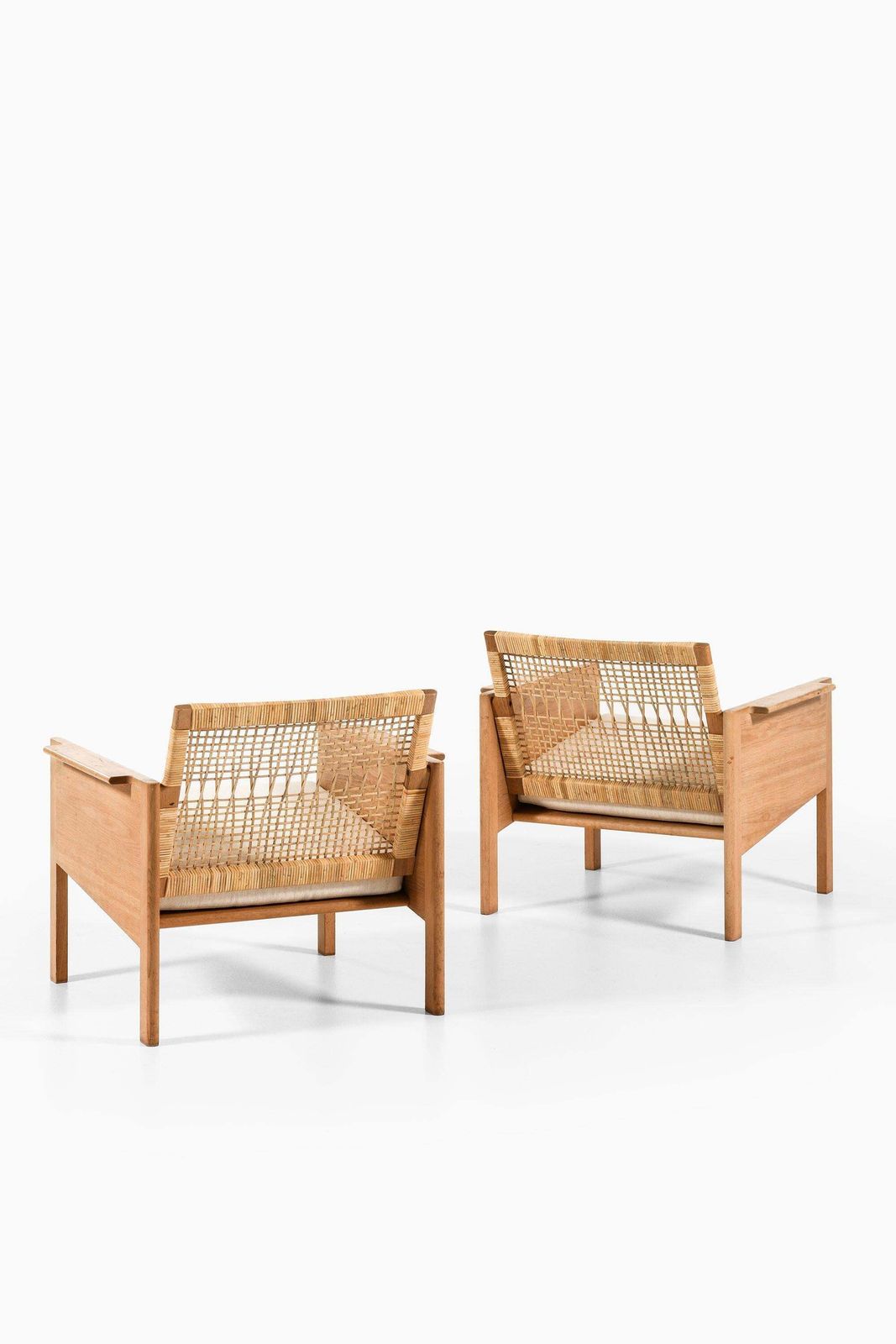 Pair Of Easy Chairs In Oak And Cane By Kai Kristiansen, 1965 photo Furniture