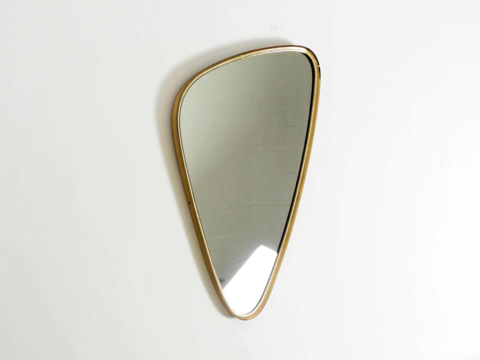 Beautiful Mid Century Brass Kidney Shaped Wall Mirror From Münchner Zierspiegel photo furniture