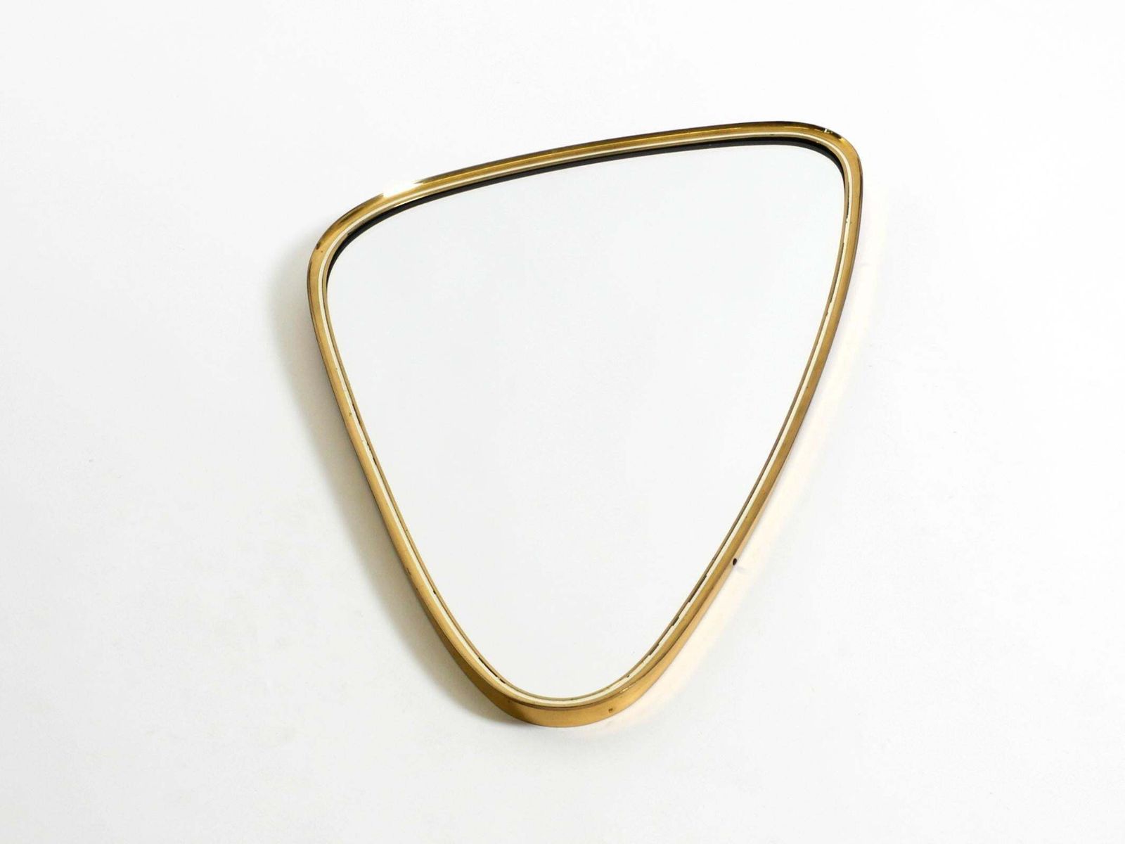 Beautiful Mid Century Brass Kidney Shaped Wall Mirror From Münchner Zierspiegel photo Home Decor