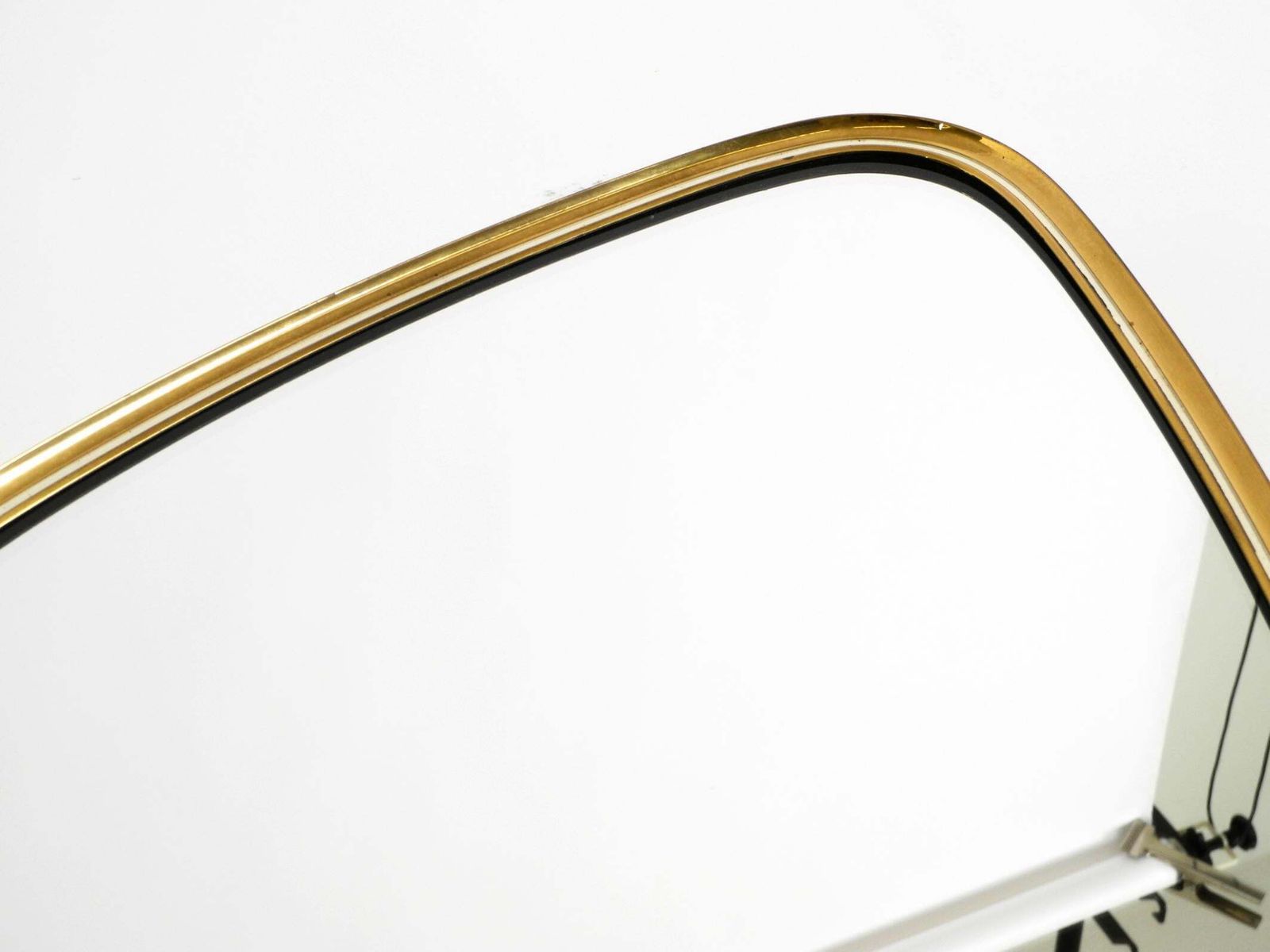 Home Decor Beautiful Mid Century Brass Kidney Shaped Wall Mirror From Münchner Zierspiegel photo
