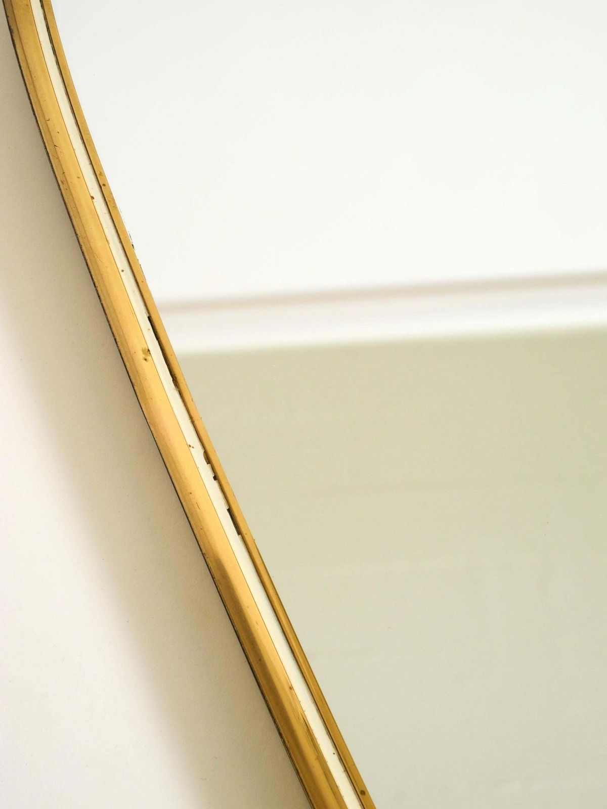 photo buy Beautiful Mid Century Brass Kidney Shaped Wall Mirror From Münchner Zierspiegel