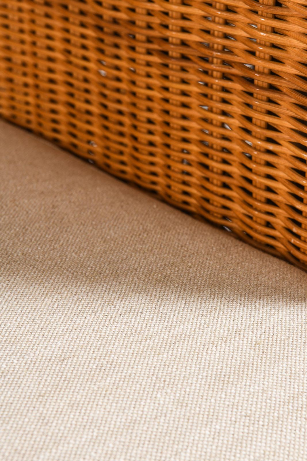 10138.0 Freestanding Sofa In Rattan, Beech And Reupholstered Fabric, 1960's photo