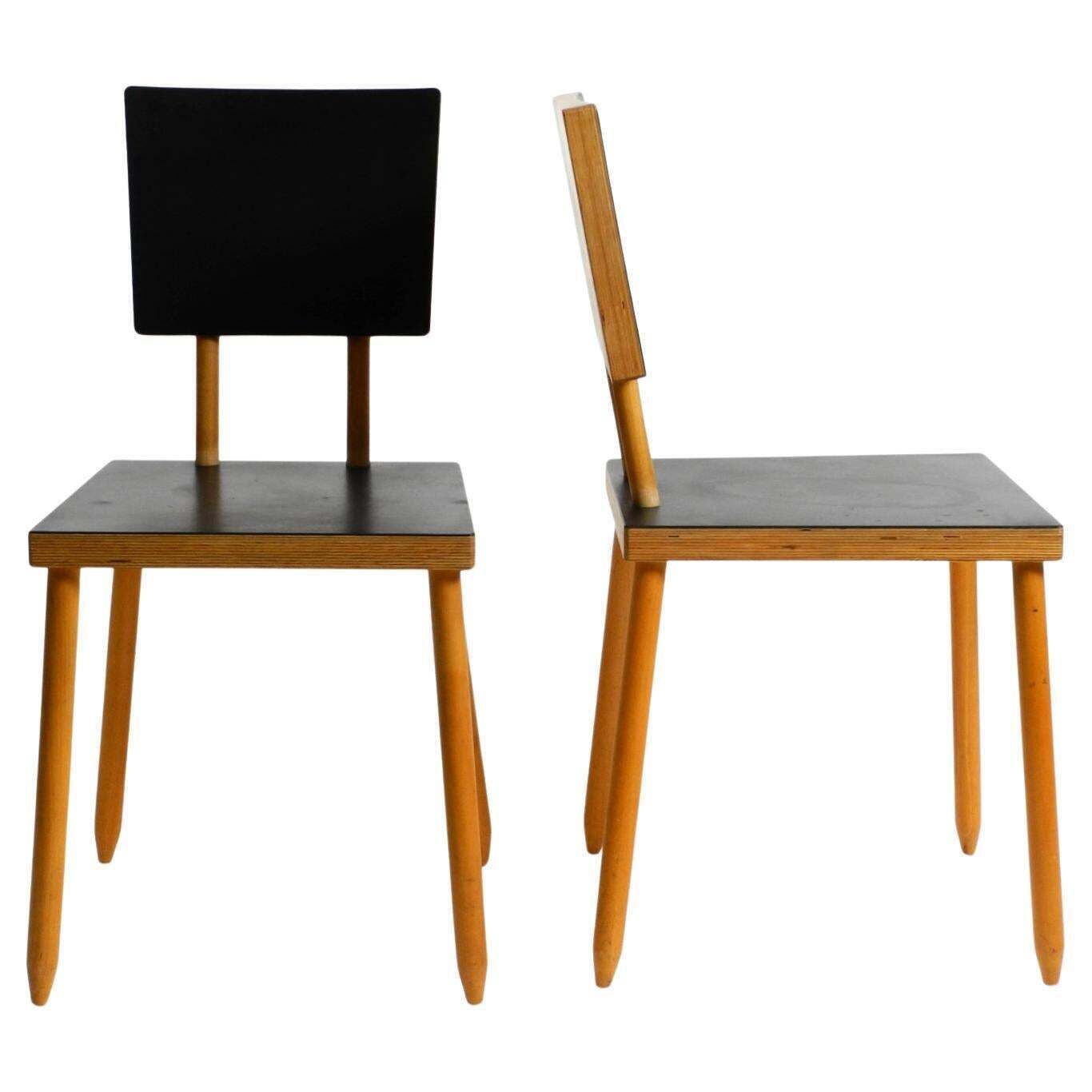Two Rare Demountable Plywood Chairs By Axel Kufus Model Stöcke For Atoll