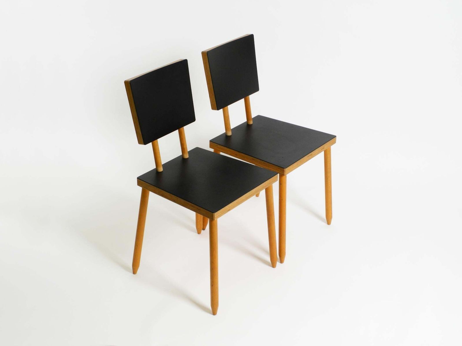 Two Rare Demountable Plywood Chairs By Axel Kufus Model Stöcke For Atoll photo Furniture