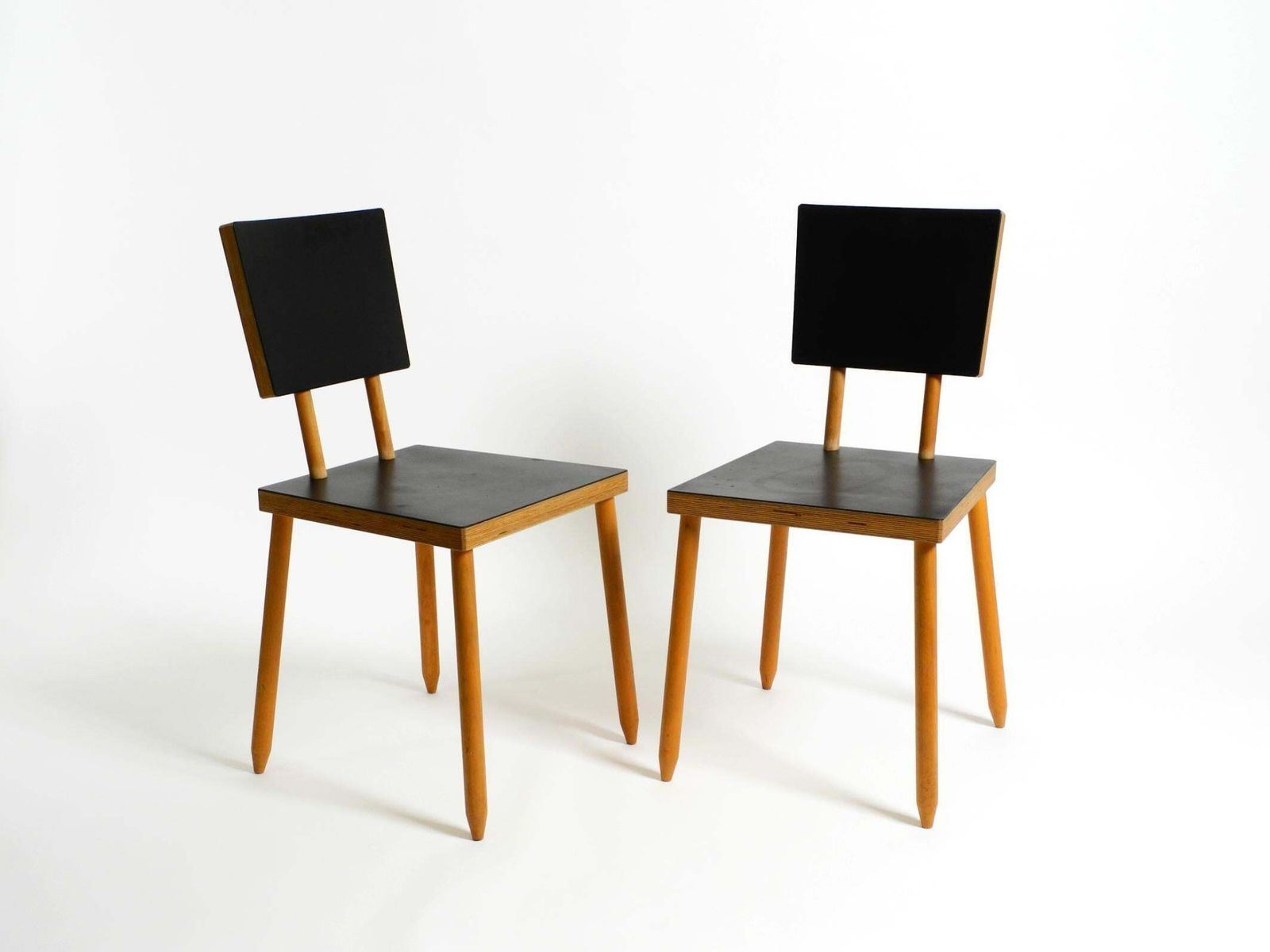 Two Rare Demountable Plywood Chairs By Axel Kufus Model Stöcke For Atoll photo 1044.0