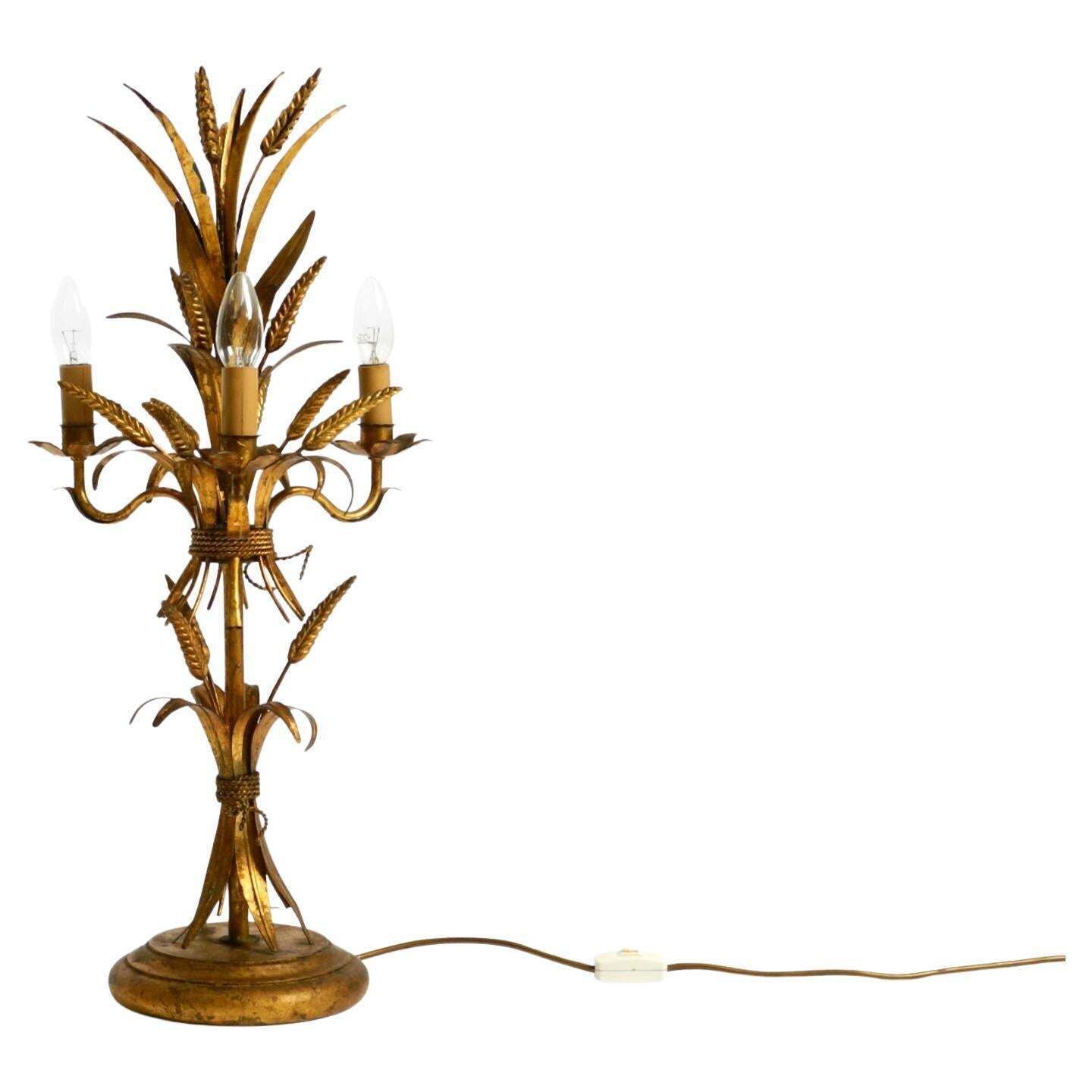 Beautiful 1970s Floral Table Lamp By Hans Kögl In The Shape Of A Wheat Sheaf