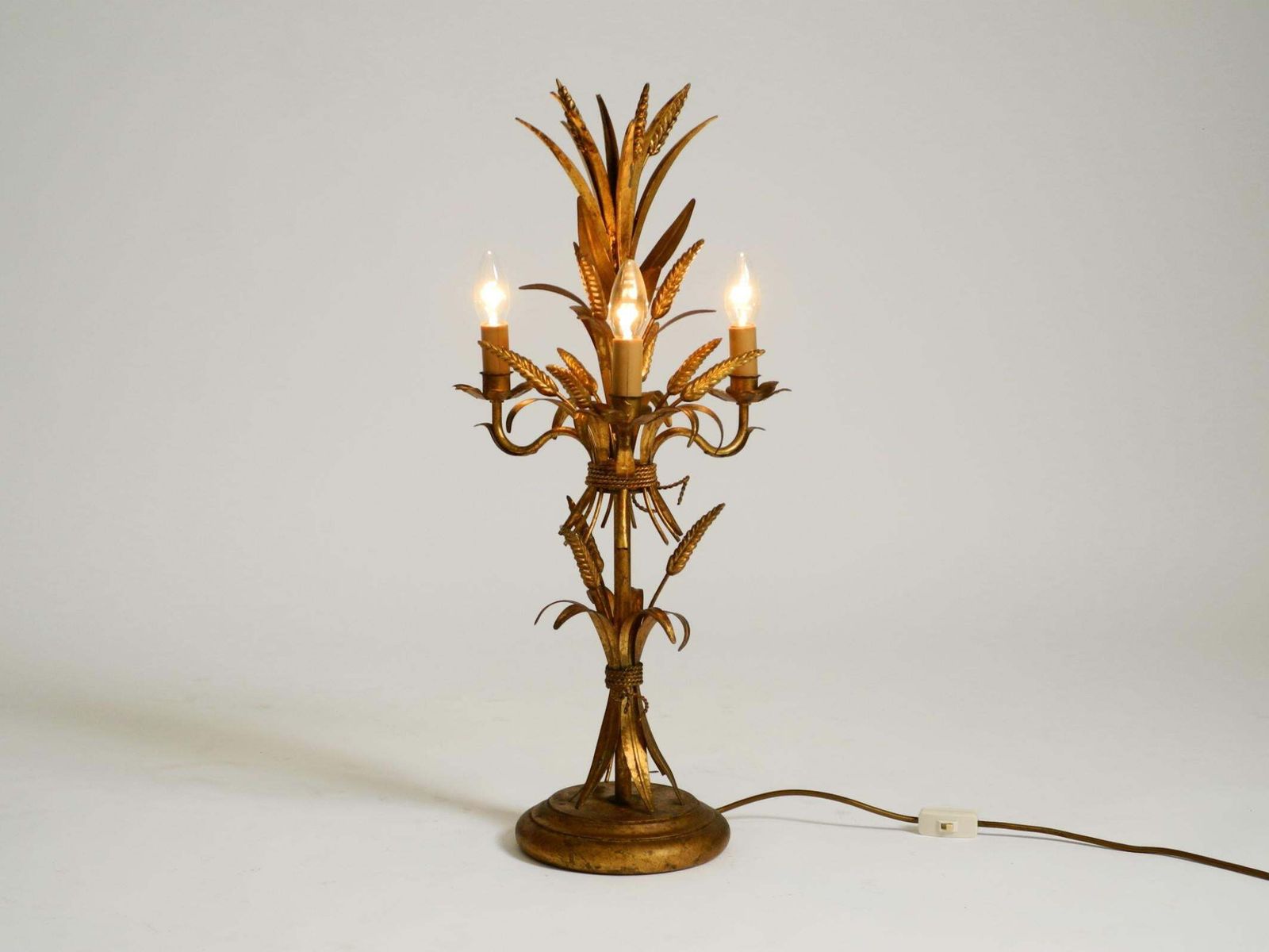 Beautiful 1970s Floral Table Lamp By Hans Kögl In The Shape Of A Wheat Sheaf photo for sale