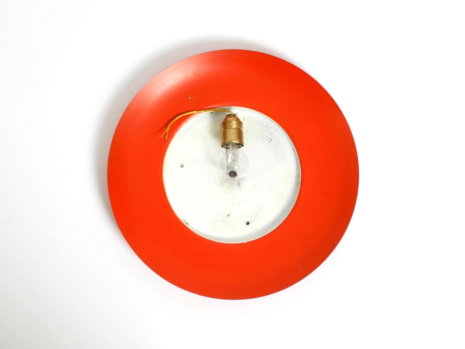 50s Wall Or Ceiling Lamp Made Of Glass With Metal Reflector From Kaiser Leuchten photo vintage