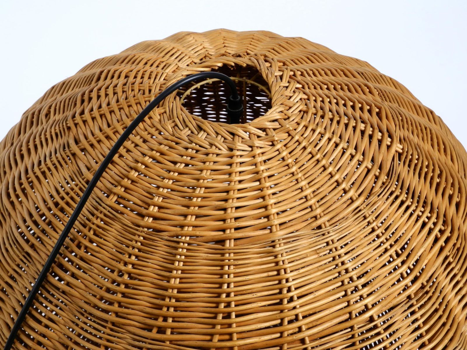 Original Xxl Rattan Ball Pendant Lamp  Mid Century Modern  ø 66 Cm  26" photo vintage