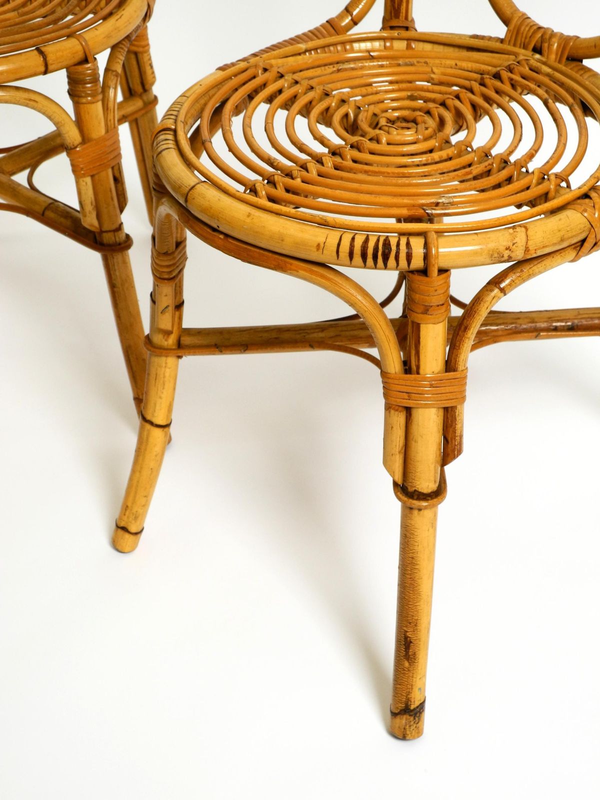 Pair Of Very Beautiful Rare Original 1960s Italian Bamboo Chairs photo vintage