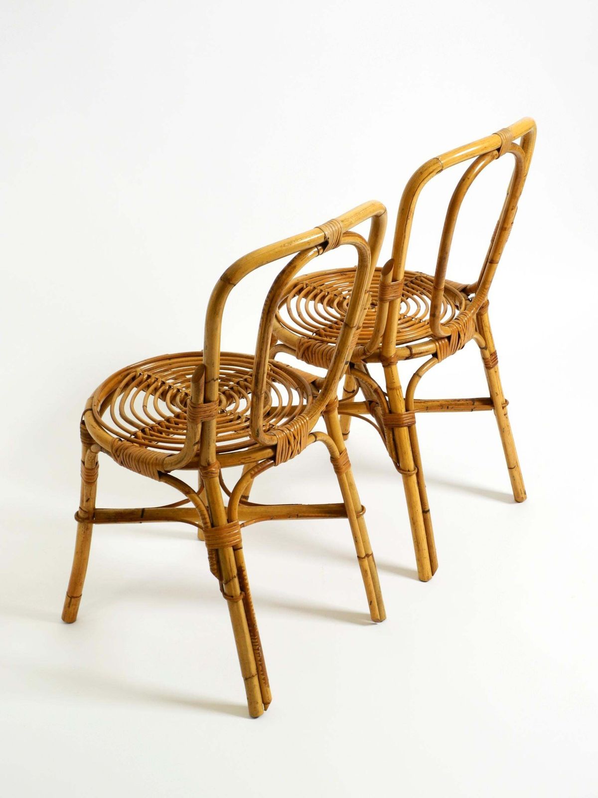 photo vintage Pair Of Very Beautiful Rare Original 1960s Italian Bamboo Chairs