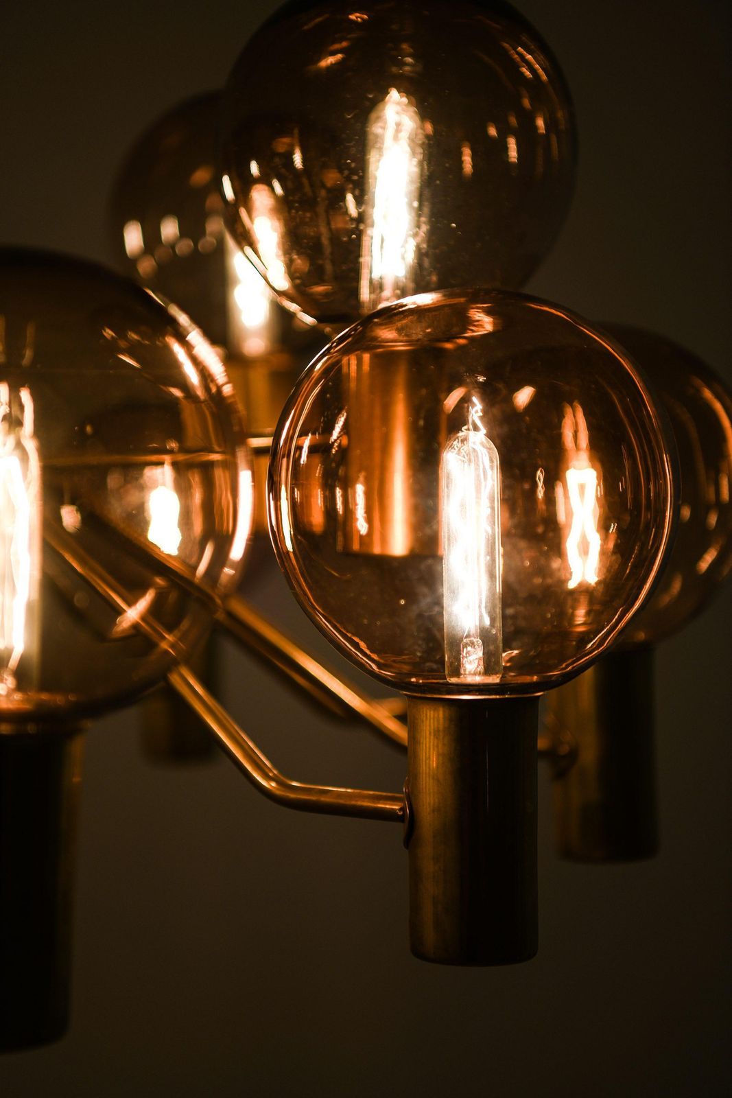 Ceiling Lamp In Brass And Glass By Hans Agne Jakobsson, 1950's photo vinterior