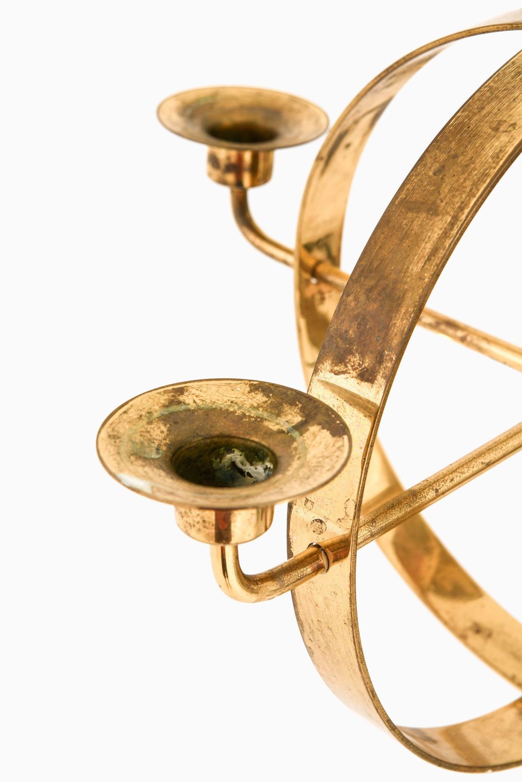 Candleabra Chandelier In Brass By Hans Agne Jakobsson, 1960's photo Lighting