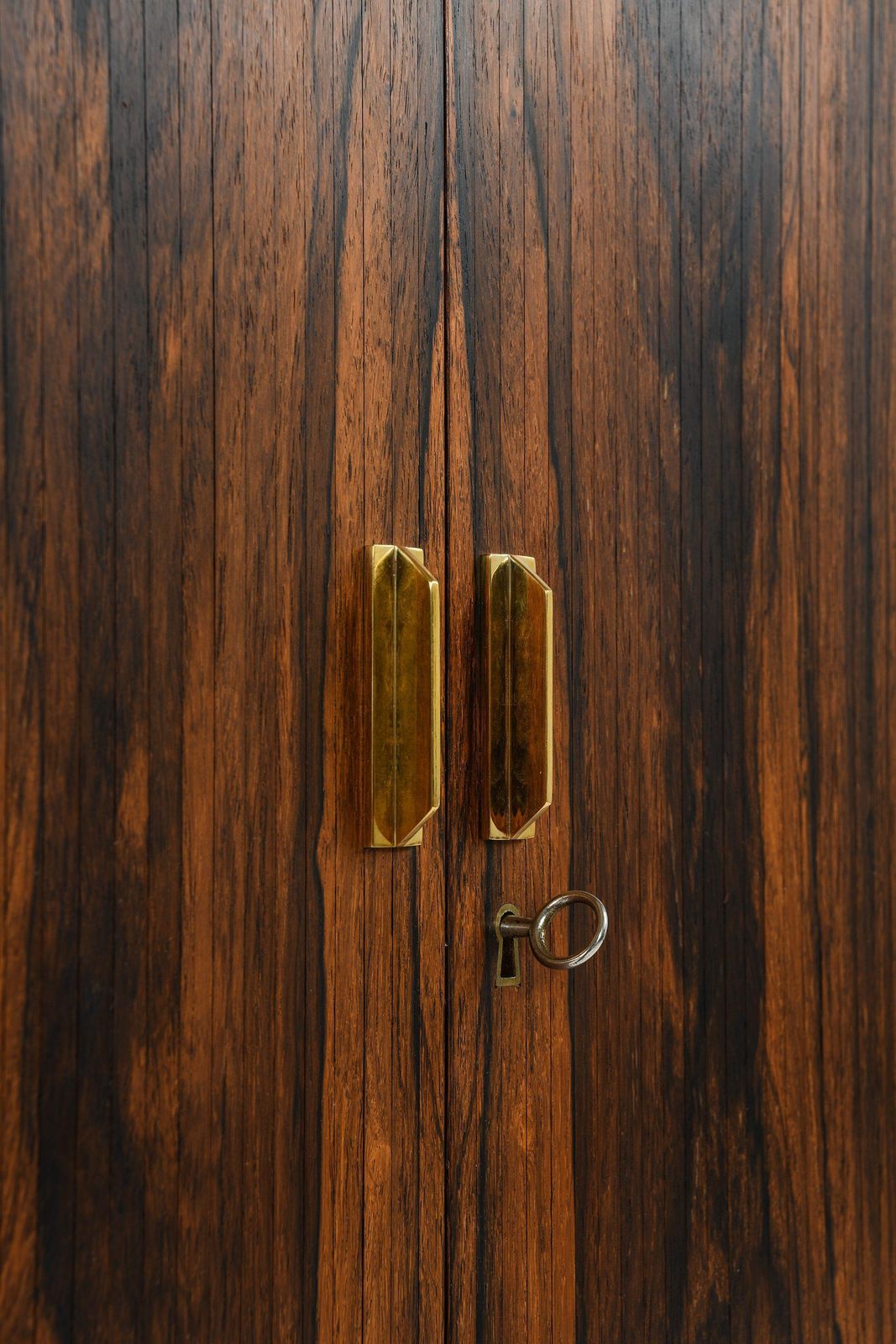 Bar Cabinet With Tambour Doors In Rosewood And Glass By Kurt østervig, 1960's photo vinterior