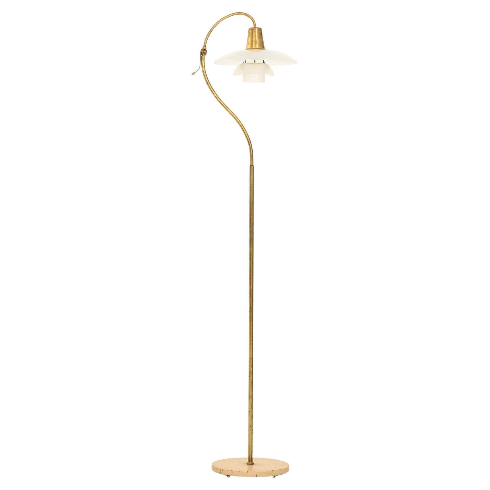 Floor Lamp In Bronze Patinated Brass And Glass Shades By Poul Henningsen, 1940's