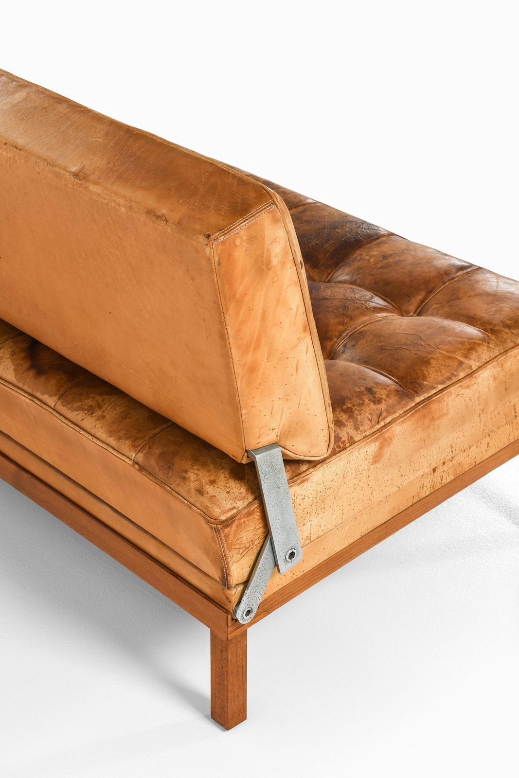 Sofa / Daybed Constanzebank In Teak, Steel And Leather By Johannes Spalt, 1960's photo vinterior