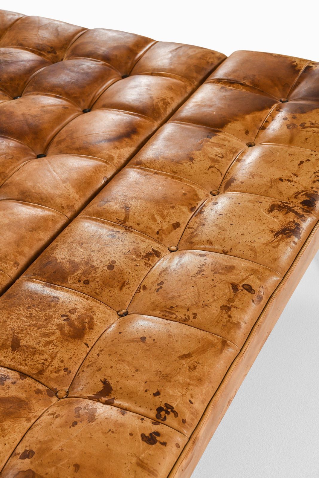 photo for sale Sofa / Daybed Constanzebank In Teak, Steel And Leather By Johannes Spalt, 1960's