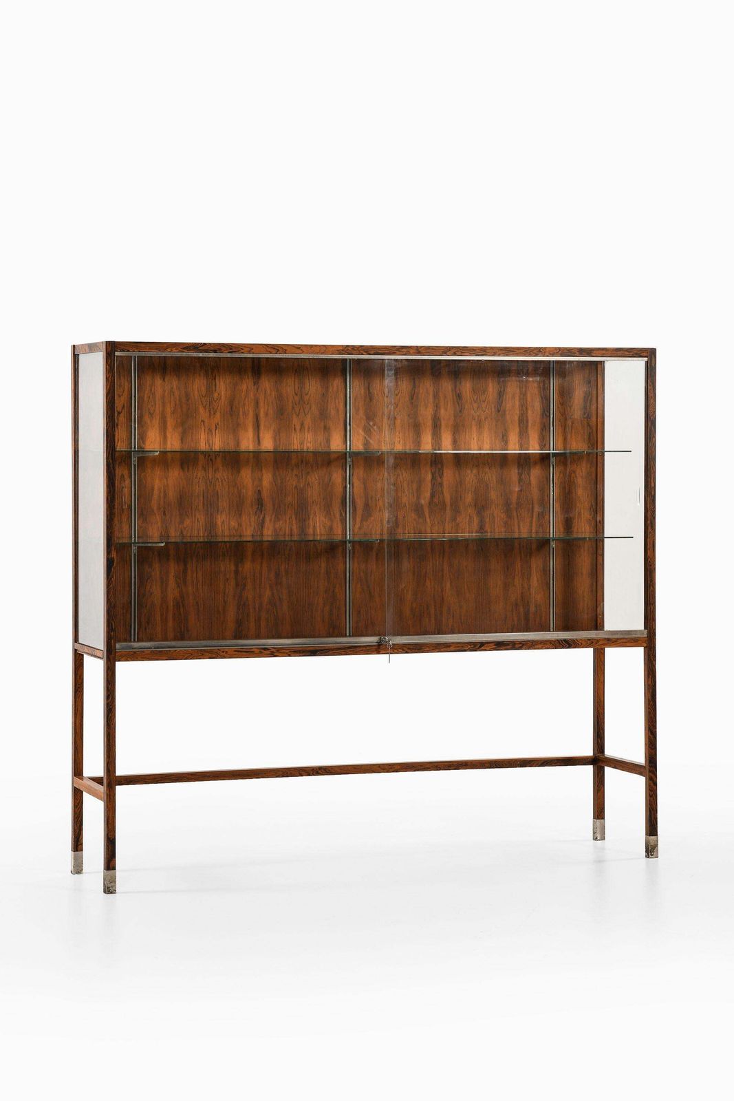 Unique And Large Display Cabinet In Rosewood, Steel And Glass, 1960's photo furniture
