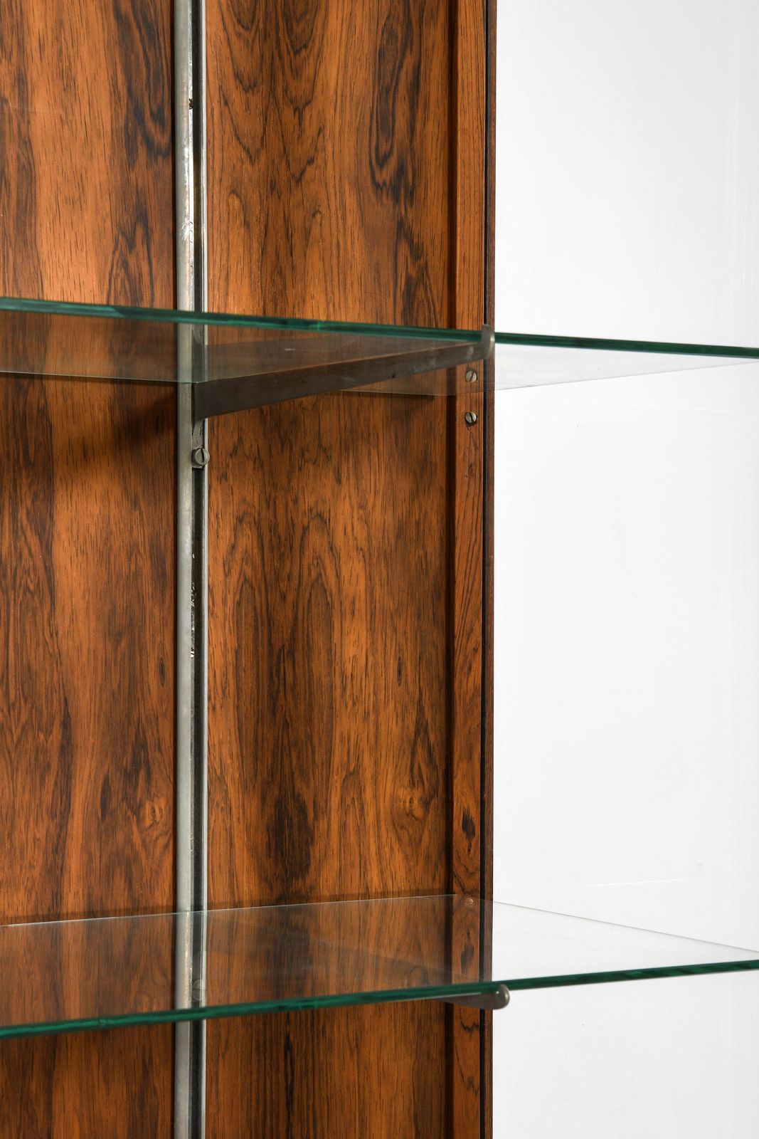 Unique And Large Display Cabinet In Rosewood, Steel And Glass, 1960's photo Furniture