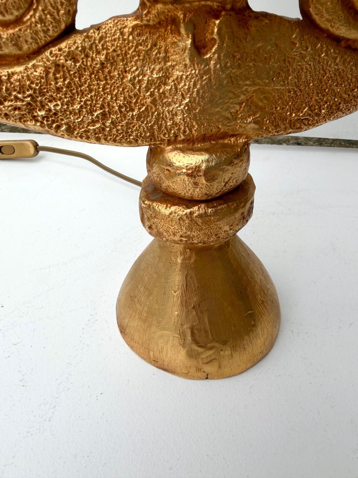 Pair Of Lamps Gilt Metal By Pierre Casenove For Fondica, France, 1990s photo 6939.0