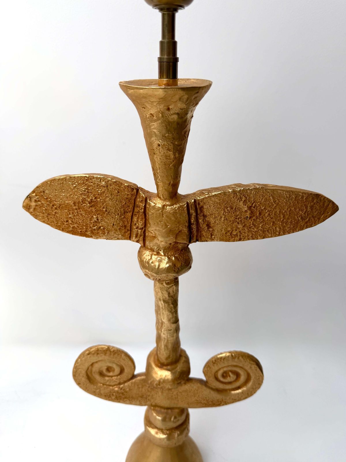 6939.0 Pair Of Lamps Gilt Metal By Pierre Casenove For Fondica, France, 1990s photo