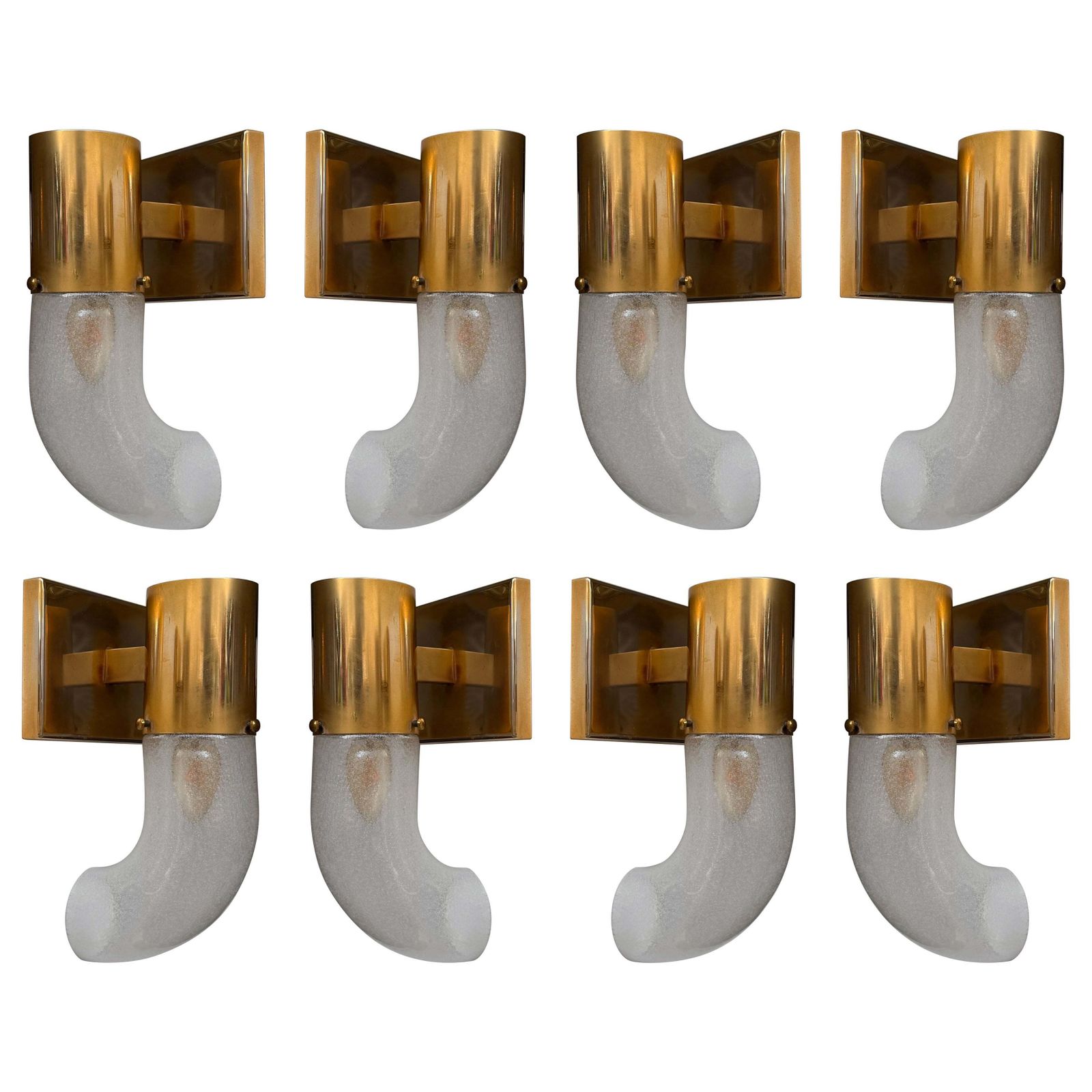 Brass Sconce Murano Glass By Aldo Nason For Mazzega, Italy, 1970s