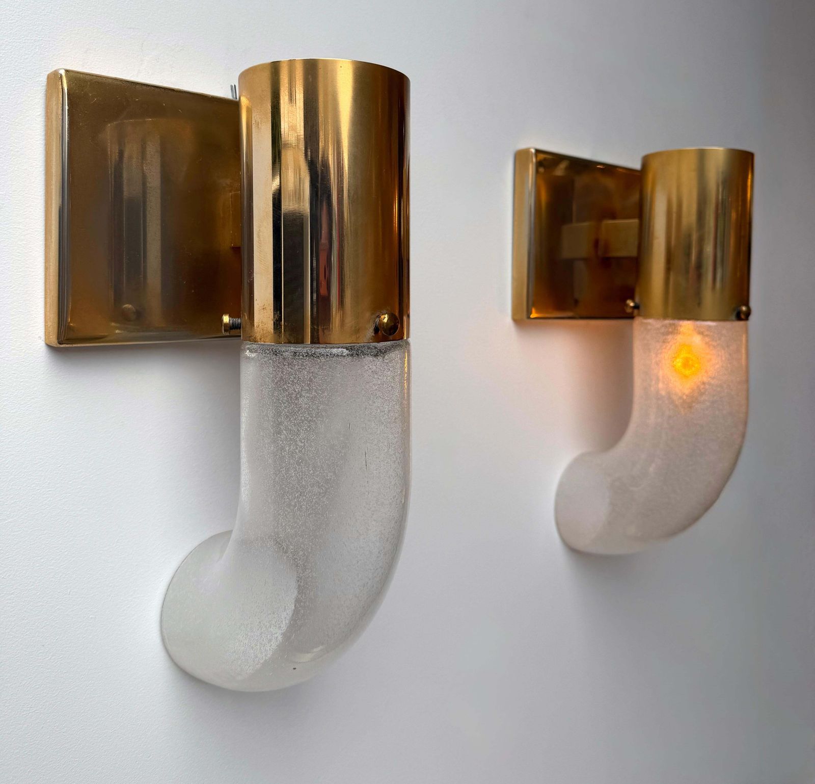 Brass Sconce Murano Glass By Aldo Nason For Mazzega, Italy, 1970s photo vinterior