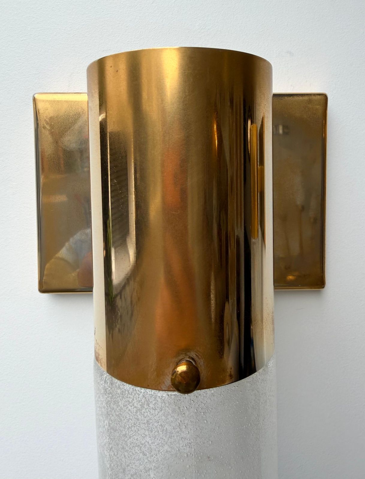 Brass Sconce Murano Glass By Aldo Nason For Mazzega, Italy, 1970s photo vintage
