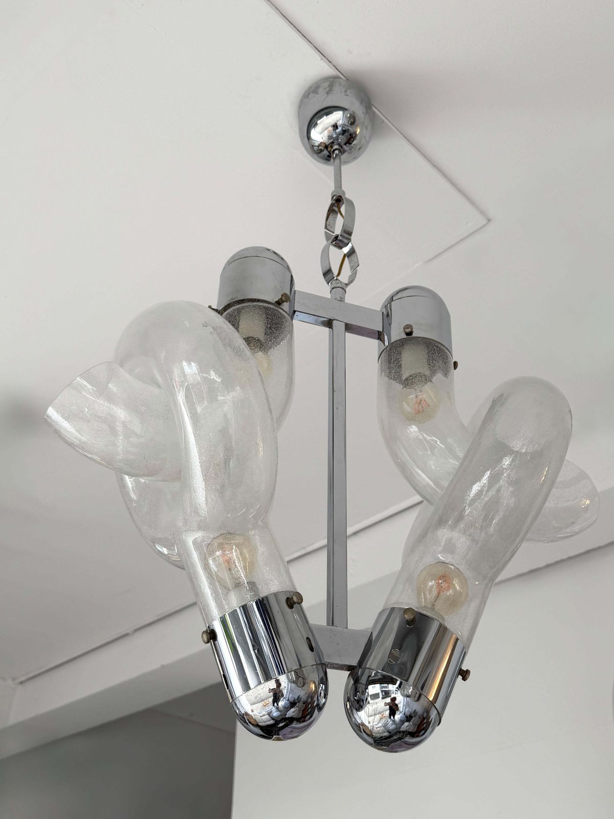 Pendant Lighting Murano Glass And Metal By Aldo Nason For Mazzega, Italy, 1970s photo Lighting