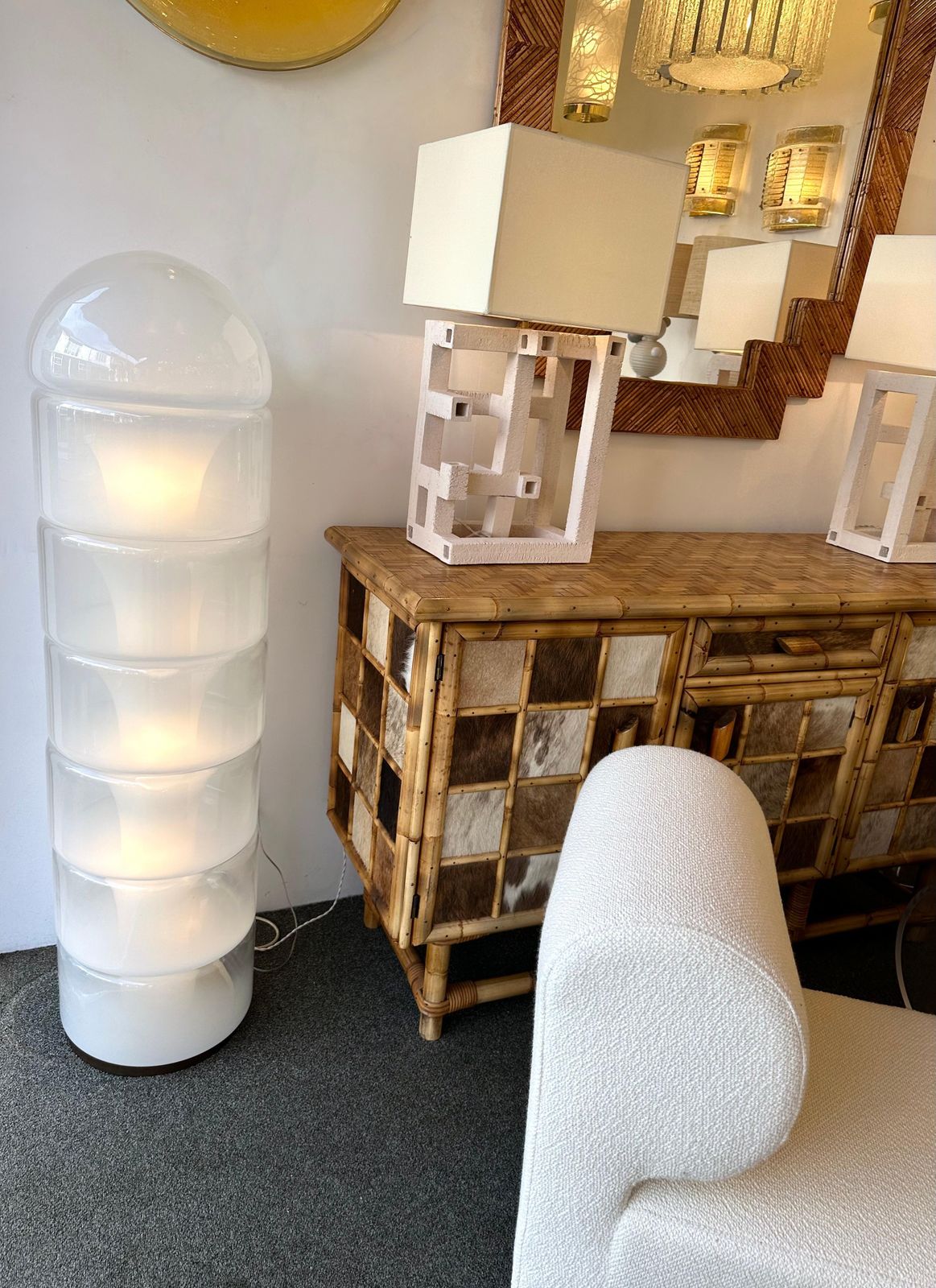 Floor Lamp  Lt316 Murano Glass By Carlo Nason For Mazzega, Italy, 1970s photo for sale