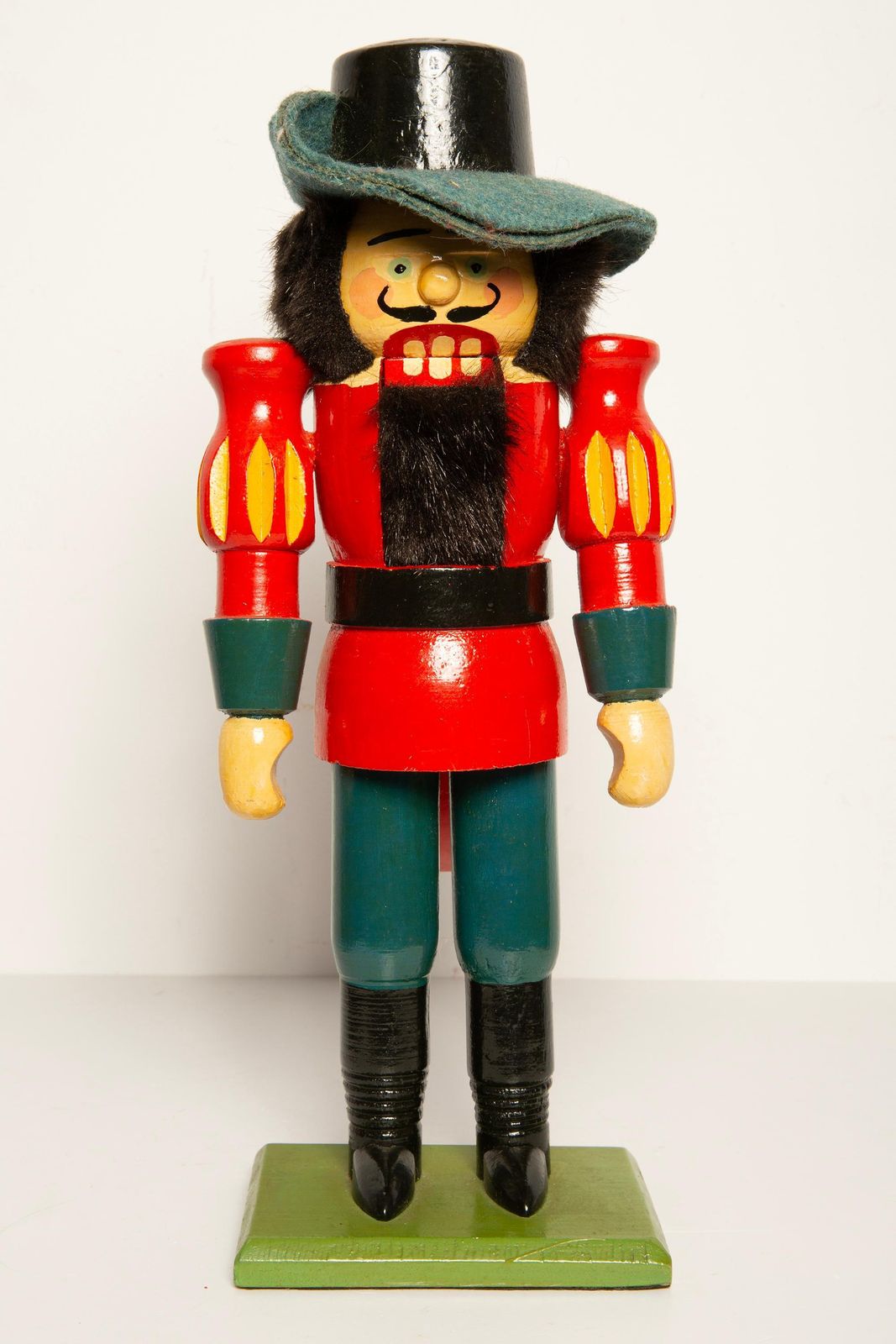 photo for sale Vintage Christmas Big Red Nutcracker, Wood, Erzgebirge, Germany, 1970