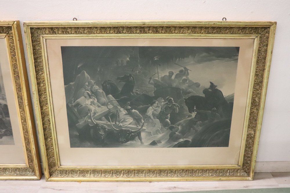 Jean Pierre Marie Jazet, Large Engravings, 19th Century, Framed, Set Of 2 photo furniture
