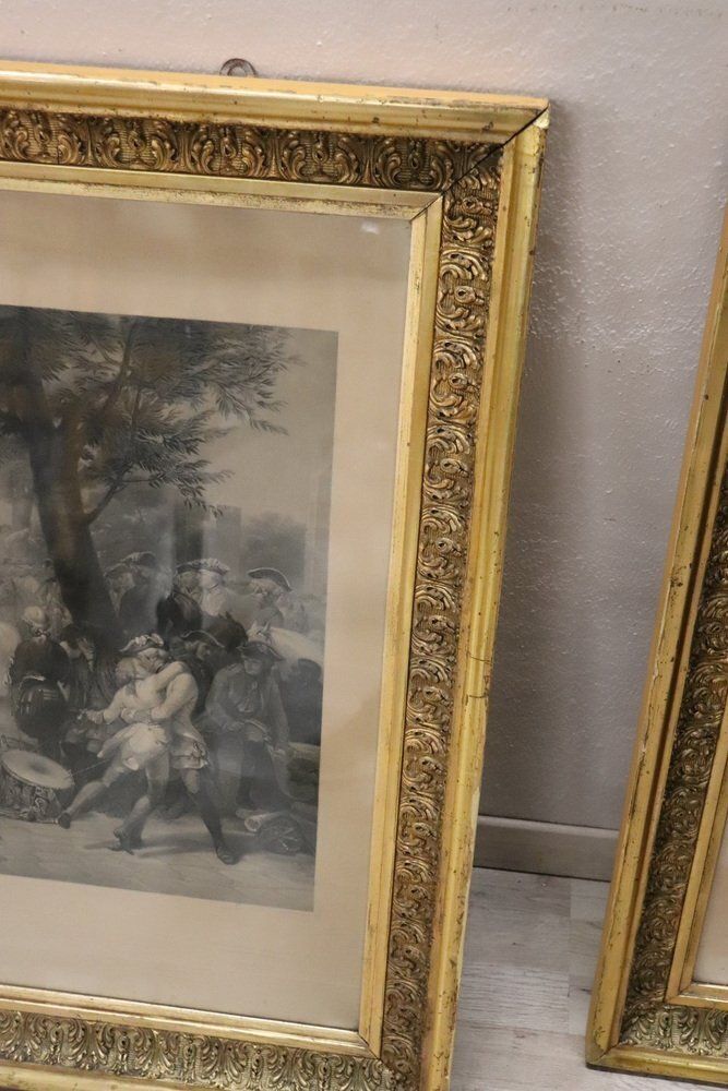photo for sale Jean Pierre Marie Jazet, Large Engravings, 19th Century, Framed, Set Of 2