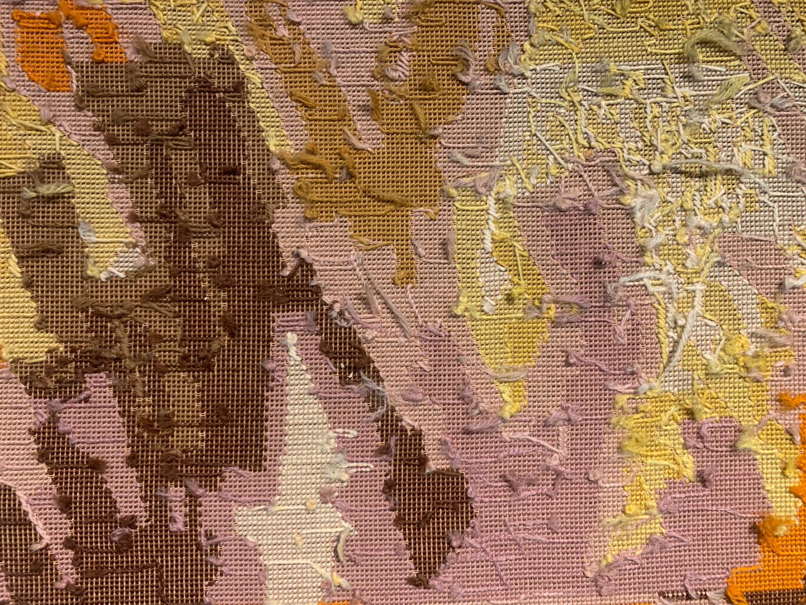 photo for sale Mid Century Modern Wool Tapestry, Signed Duprez, French, 73x102 Cm