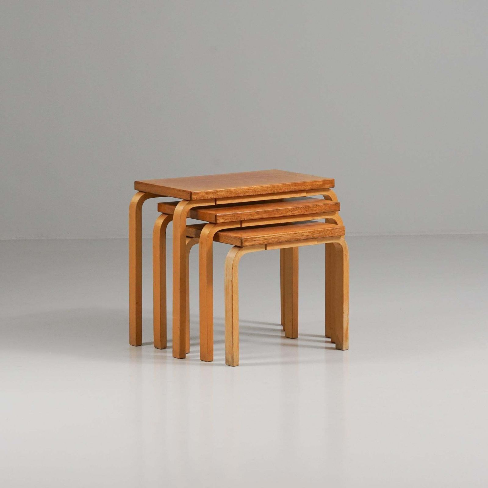 Rare Nesting Tables, Alvar Aalto, Oy Huonekalu  Ja Rakennustyötehdas Ab, 1950s photo furniture