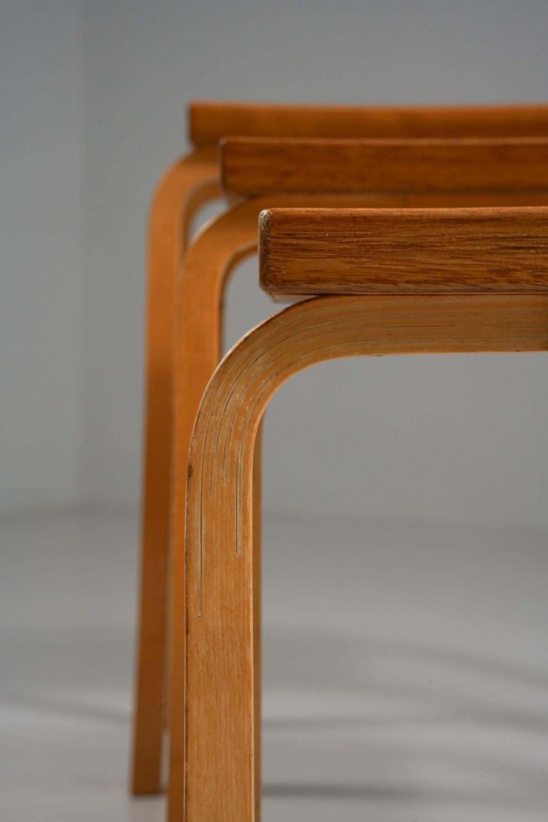 Rare Nesting Tables, Alvar Aalto, Oy Huonekalu  Ja Rakennustyötehdas Ab, 1950s photo vintage