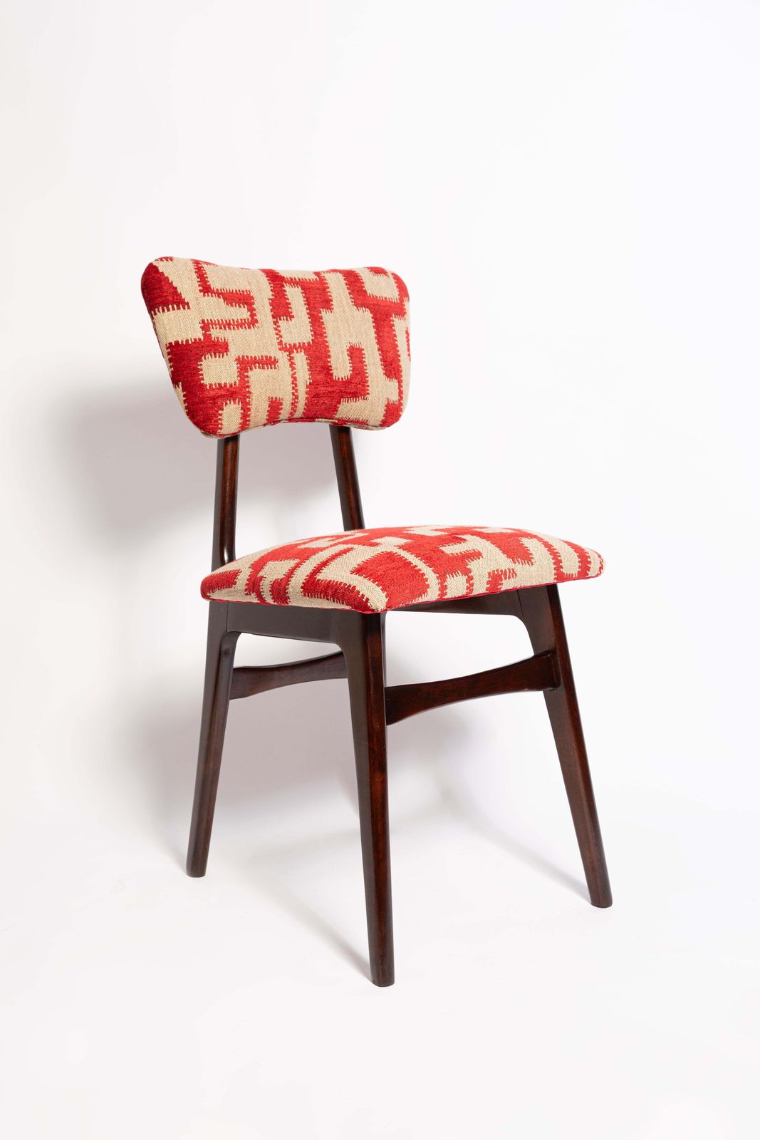 Mid Century Butterfly Chair, Delfi Carmine By C&C, Walnut Wood, 1960s photo furniture