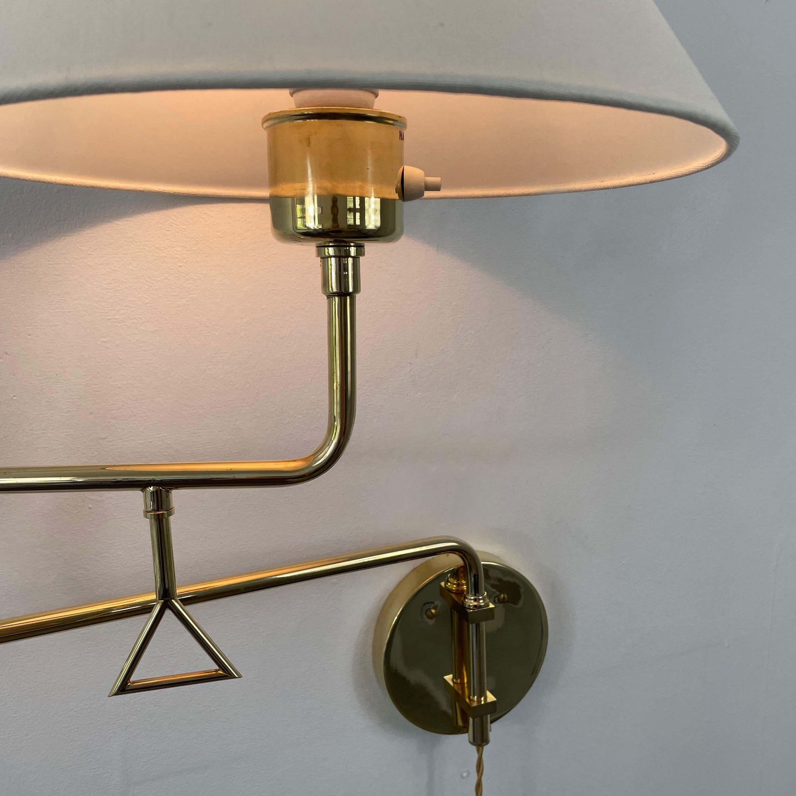 photo for sale Articulating Brass Wall Light, Armatur Hantverk Tibro, Sweden 1950s