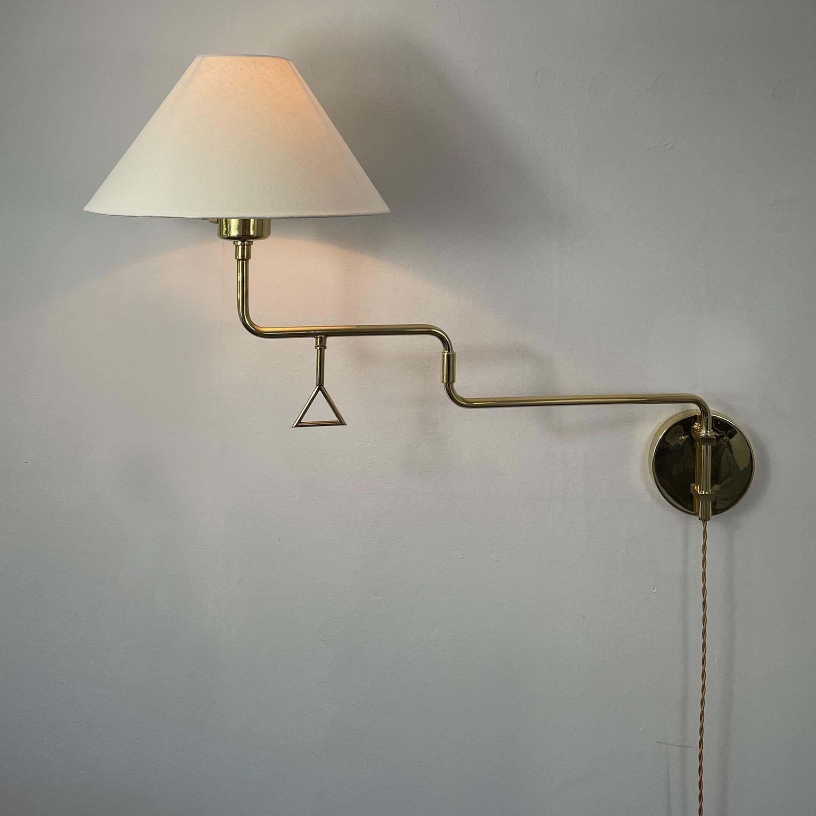 1238.0 Articulating Brass Wall Light, Armatur Hantverk Tibro, Sweden 1950s photo