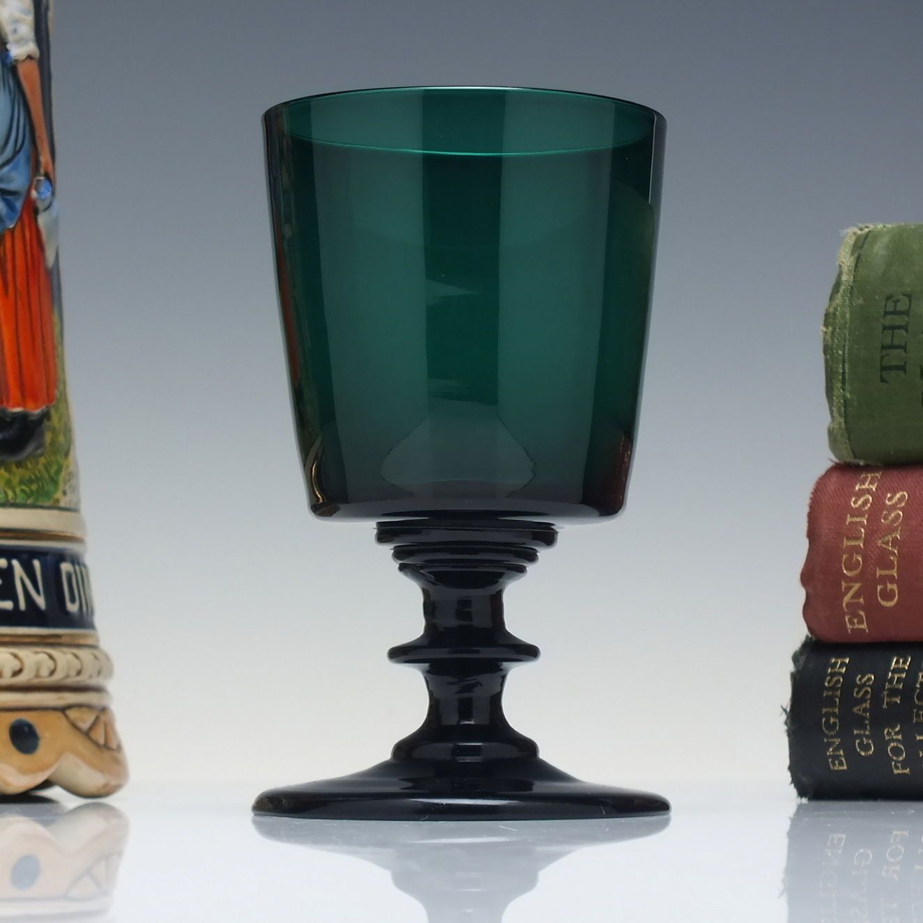 Rare Bucket Bowl Georgian Green Wine Glass C1820