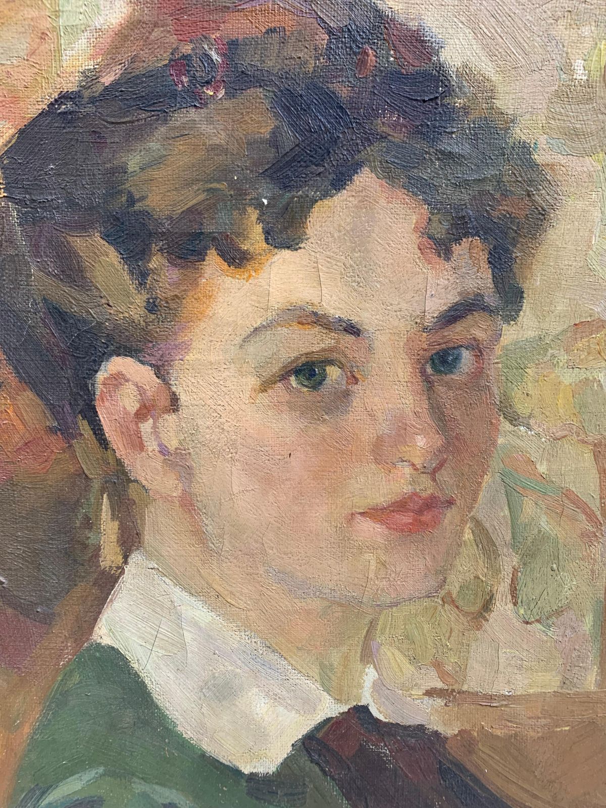 Mid 19th Century Signed Oil On Canvas Portrait Of Bourgeois Woman photo vinterior