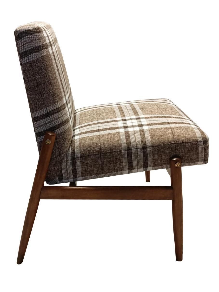 Pair Of Mid Century Beige Checkered Fabric Armchairs, Europe, 1960s photo Furniture
