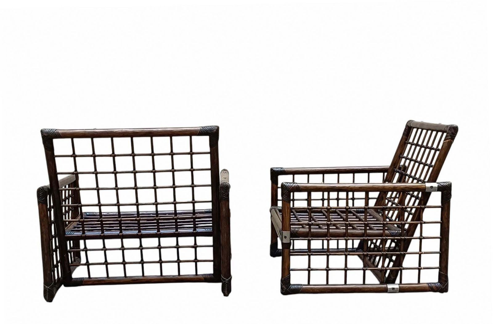 Afra & Tobia Scarpa Pair Of Armchairs From The Basilan Series, Italy 1970s photo vinterior