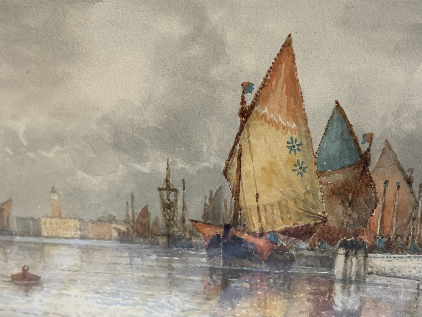 Watercolour Of The Grand Canal Venice By F J Aldridge (1850 1933) photo Art